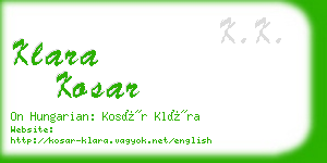 klara kosar business card